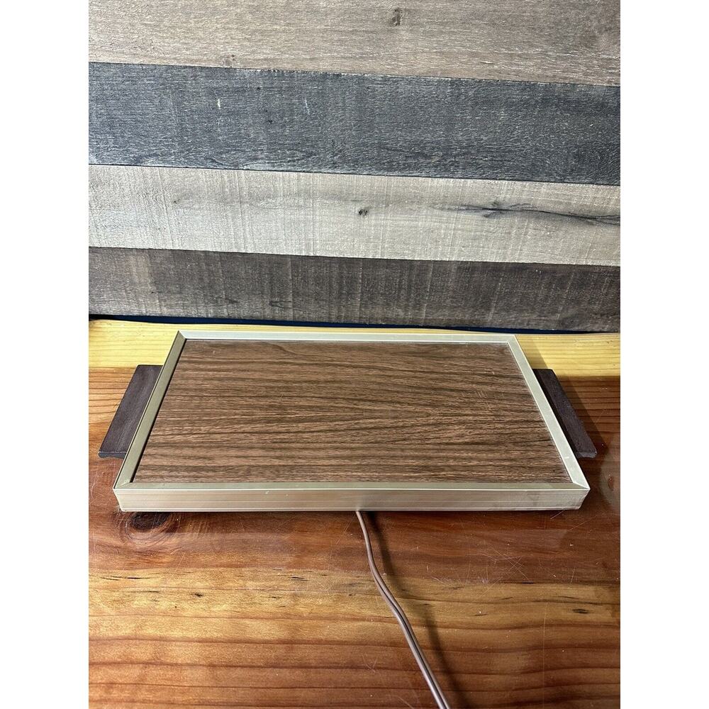 Vintage Cornwall Devon Electric Tray. 1425 Wood Grain.